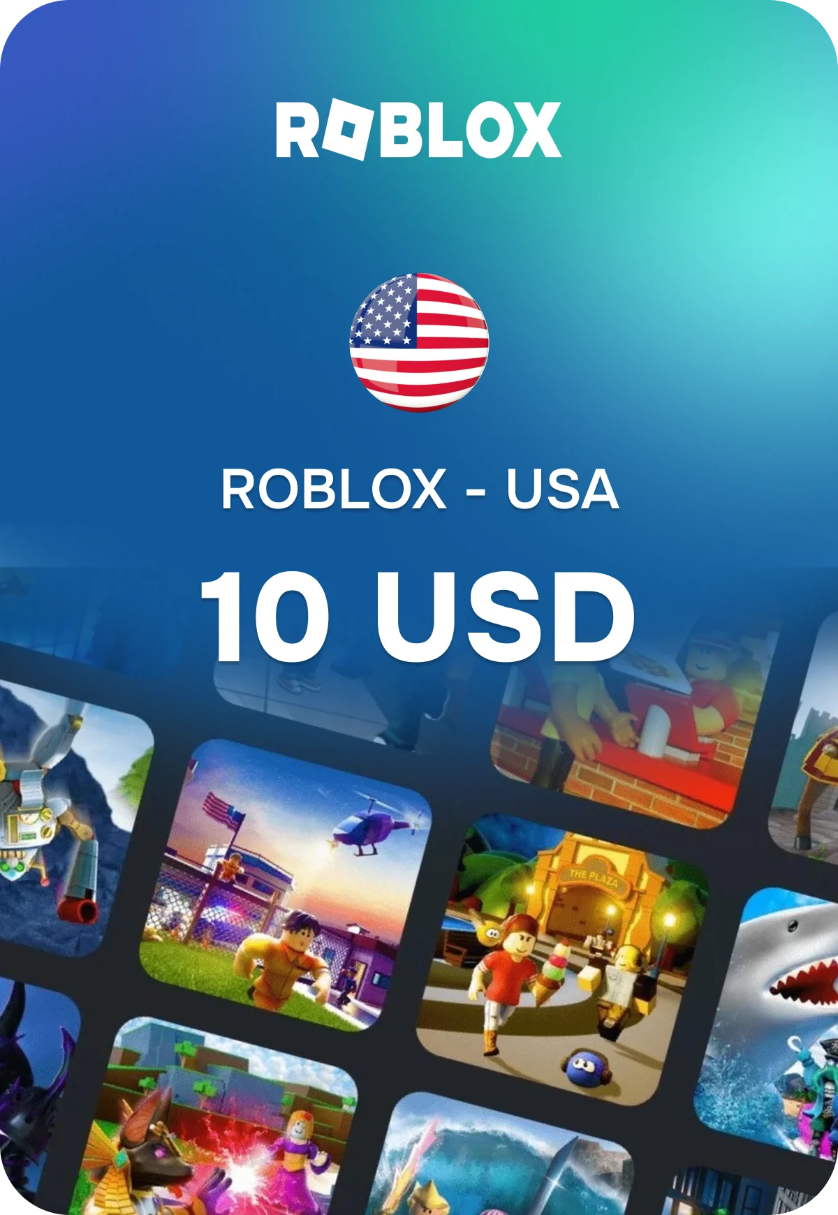 Карта пополнения Roblox - США 10 USD