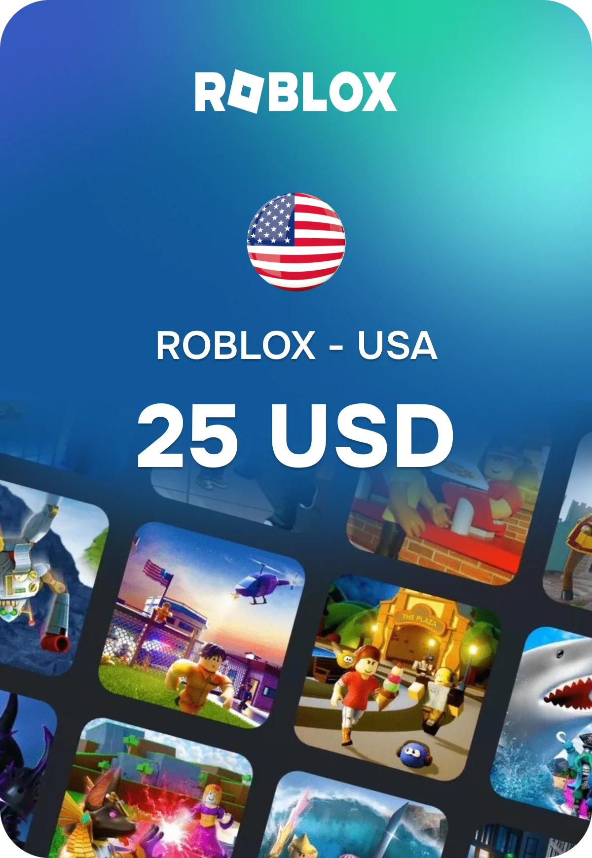 Карта пополнения Roblox - США 25 USD