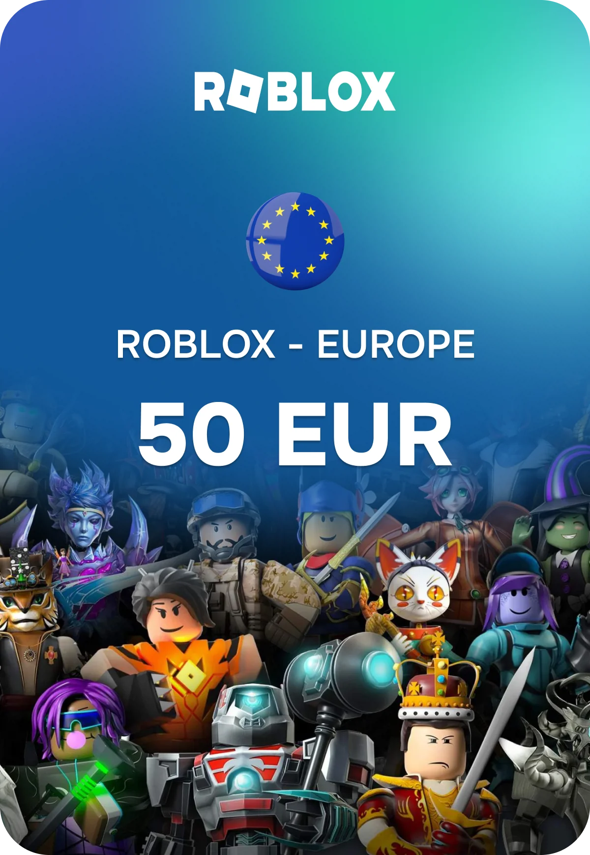 Карта пополнения Roblox - Европа 50 EUR