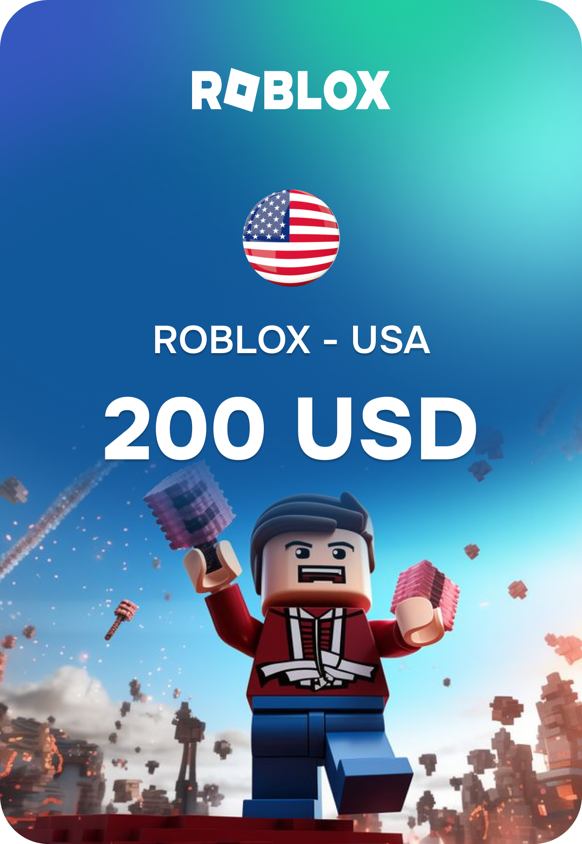 Карта пополнения Roblox - США 200 USD