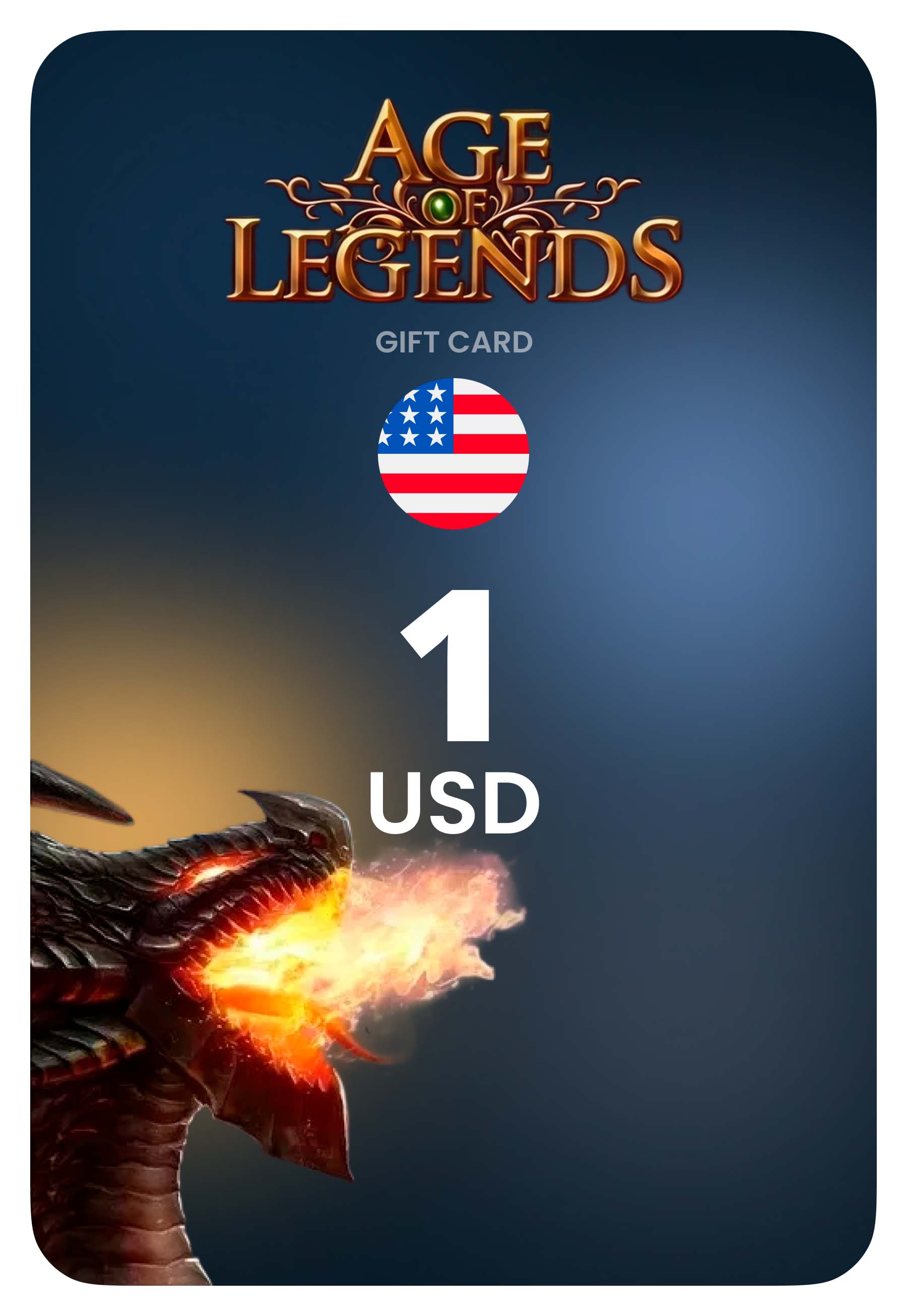 Карта пополнения Age of Legends - Global 1 USD