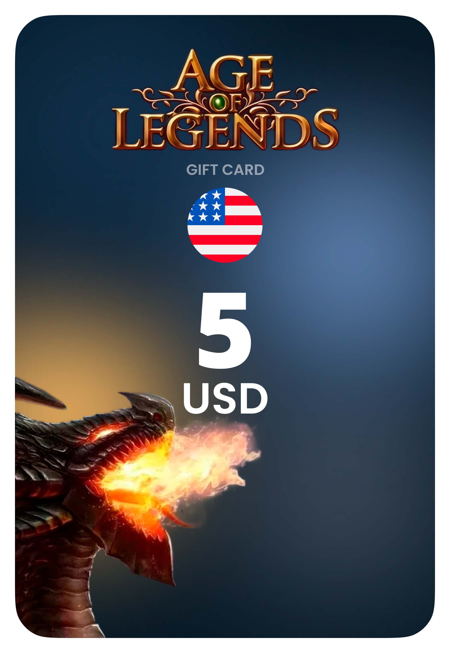 Карта пополнения Age of Legends - Global 5 USD