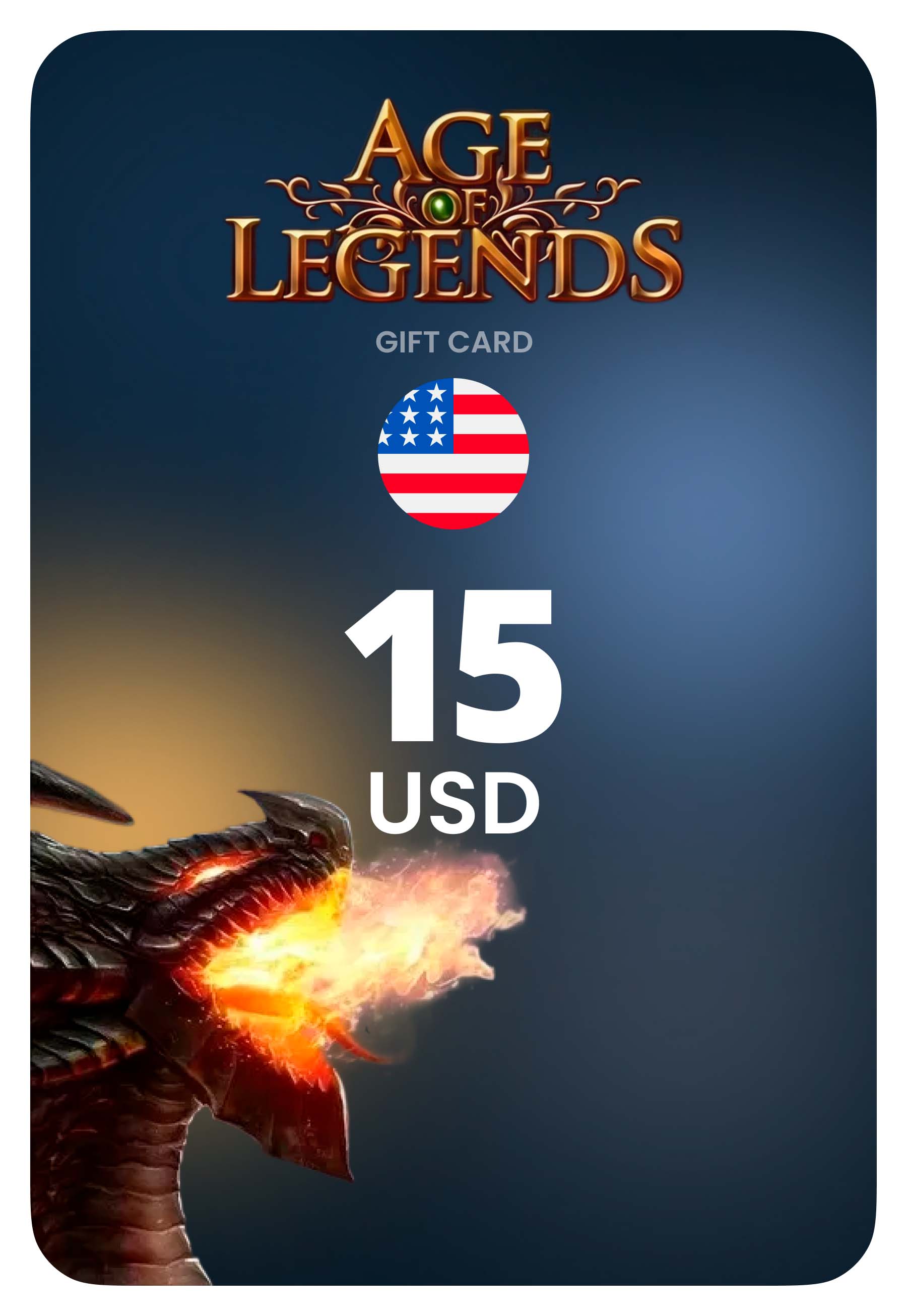 Карта пополнения Age of Legends - Global 15 USD